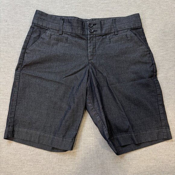 Lee Pants - Lee Womens Blue Just Below The Waist Bermuda Style Shorts High Rise Size 12M